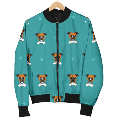Boxers Pattern Print Design 03 Women's Bomber Jacket