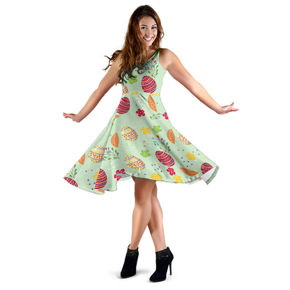 Easter Eggs Pattern Print Design RB07 Midi Dress