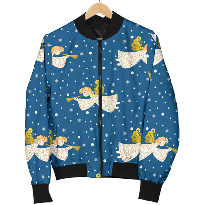Angel Pattern Print Design 08 Women's Bomber Jacket