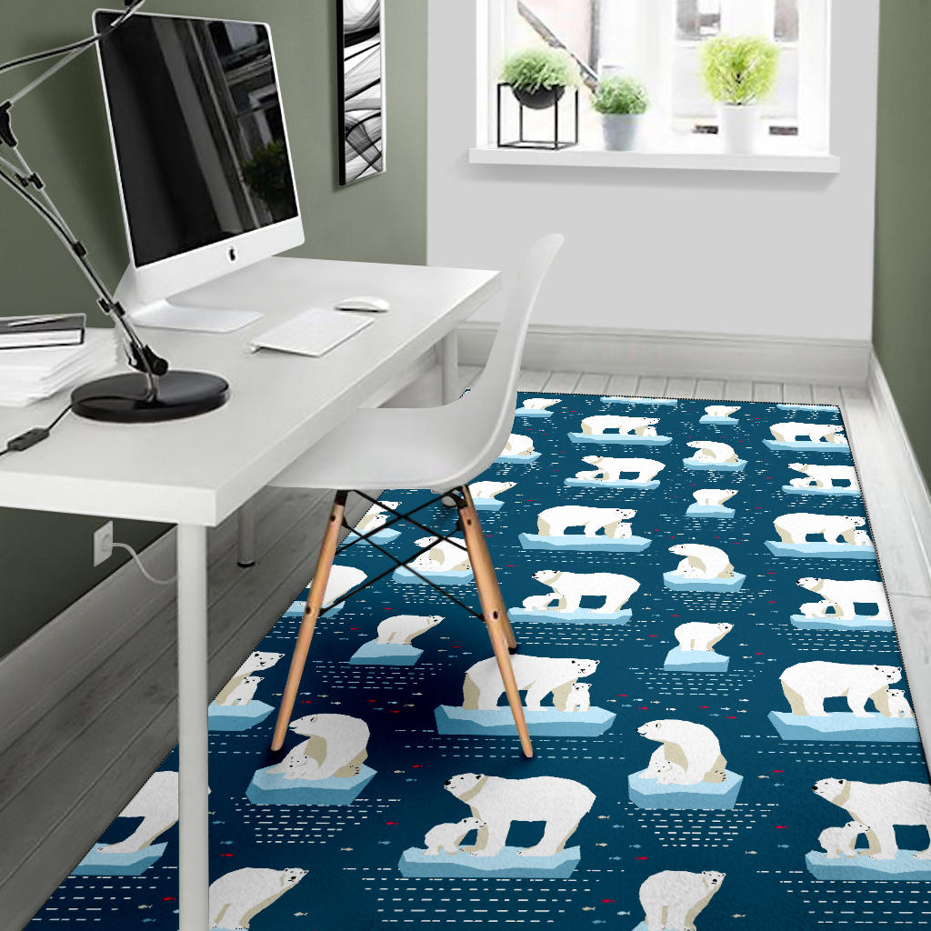 Polar Bear Pattern Print Design PB02 Area Rugs