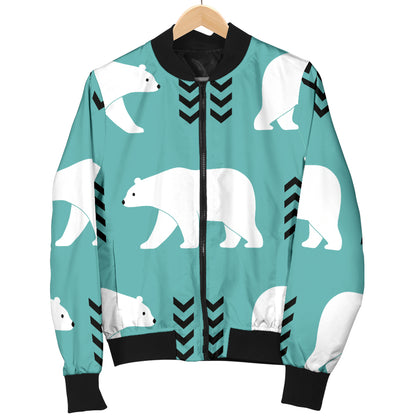 Polar Bear Pattern Print Design A05 Women's Bomber Jacket
