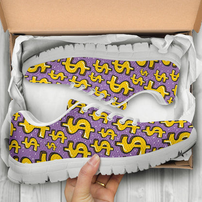 Dollar Pattern Print Design DO01 Sneakers White Bottom Shoes