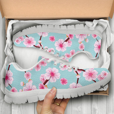 Cherry Blossom Pattern Print Design CB04 Sneakers White Bottom Shoes