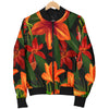 Amaryllis Pattern Print Design AL05 Women Bomber Jacket