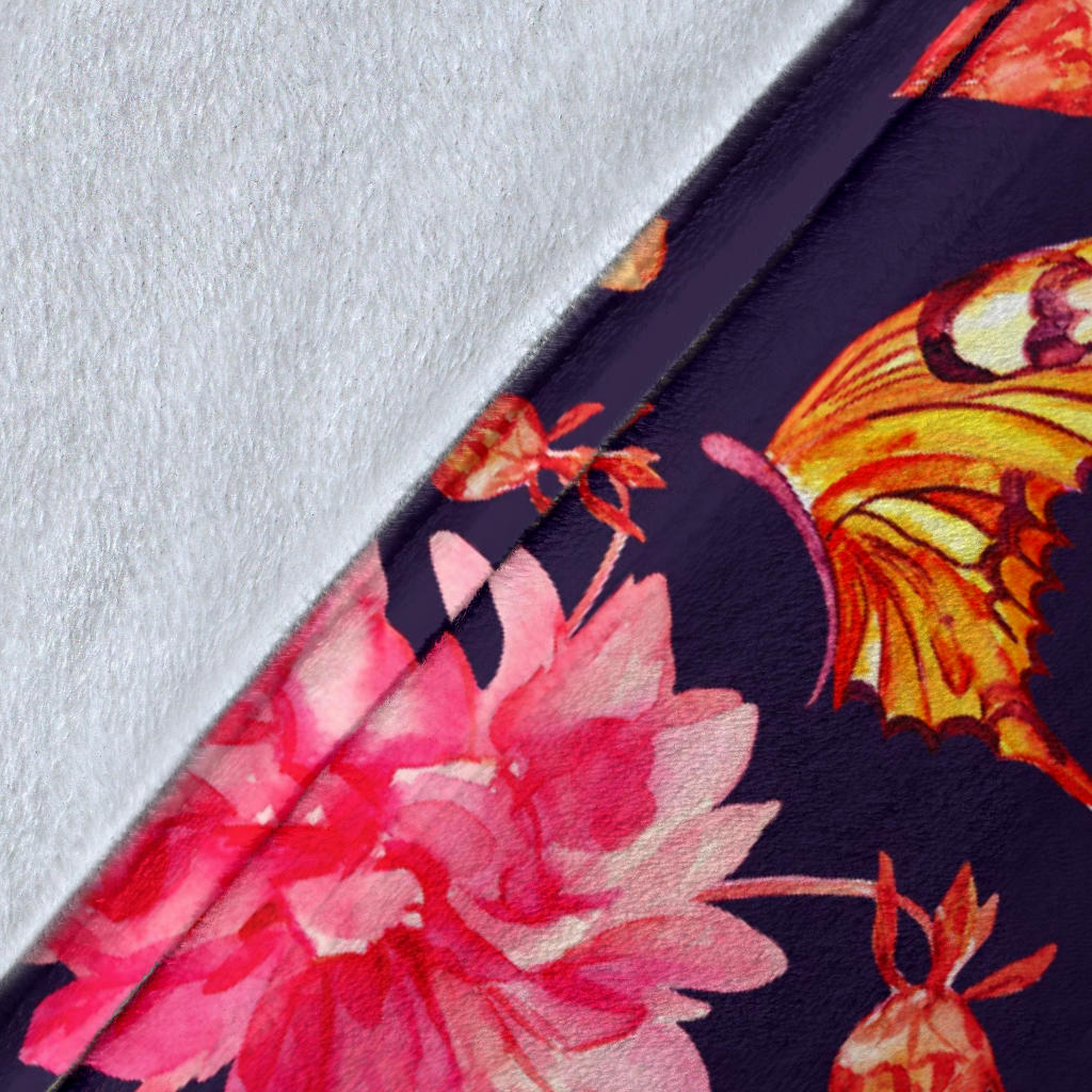 Dahlia Pattern Print Design DH03 Fleece Blanket