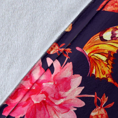 Dahlia Pattern Print Design DH03 Fleece Blanket