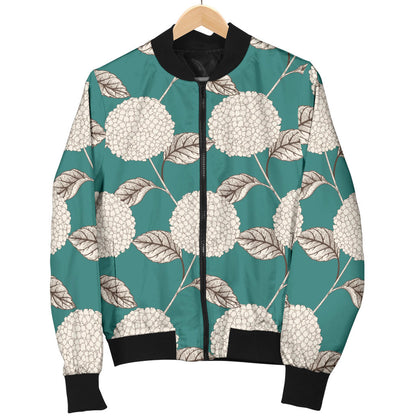 Hydrangea Pattern Print Design HD03 Men Bomber Jacket