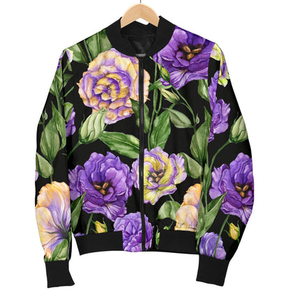 Lisianthus Pattern Print Design LT02 Men Bomber Jacket
