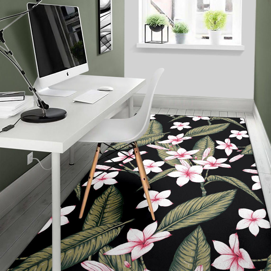 Plumeria Pattern Print Design PM021 Area Rugs