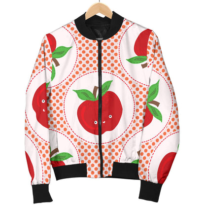 Apple Pattern Print Design AP08 Men Bomber Jacket