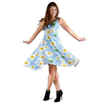 Daisy Pattern Print Design DS010 Midi Dress