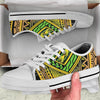 Polynesian Tribal Color White Bottom Low Top Shoes