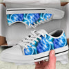 Blue Neon Sea Turtle Print White Bottom Low Top Shoes