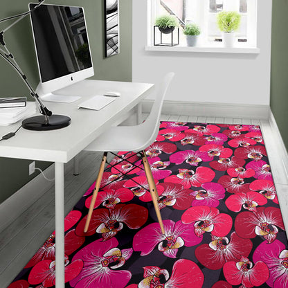 Orchid Red Pattern Print Design OR05 Area Rugs
