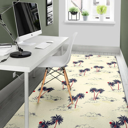 Palm Tree Pattern Print Design PT08 Area Rugs