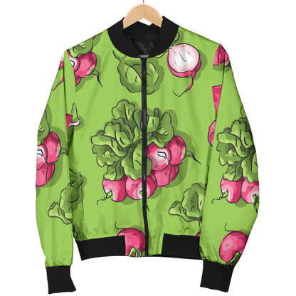 Radish Pattern Print Design A05 Women's Bomber Jacket