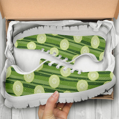 Cucumber Pattern Print Design CC03 Sneakers White Bottom Shoes