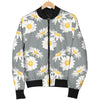 Daisy Pattern Print Design DS09 Women Bomber Jacket