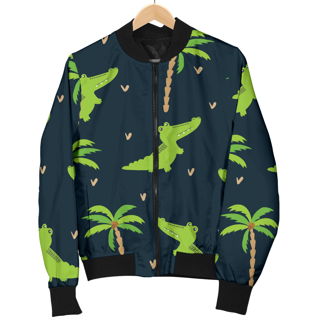Alligator Pattern Print Design 02 Women's Bomber Jacket