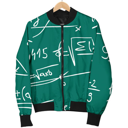 Math Pattern Print Design 01 Women's Bomber Jacket