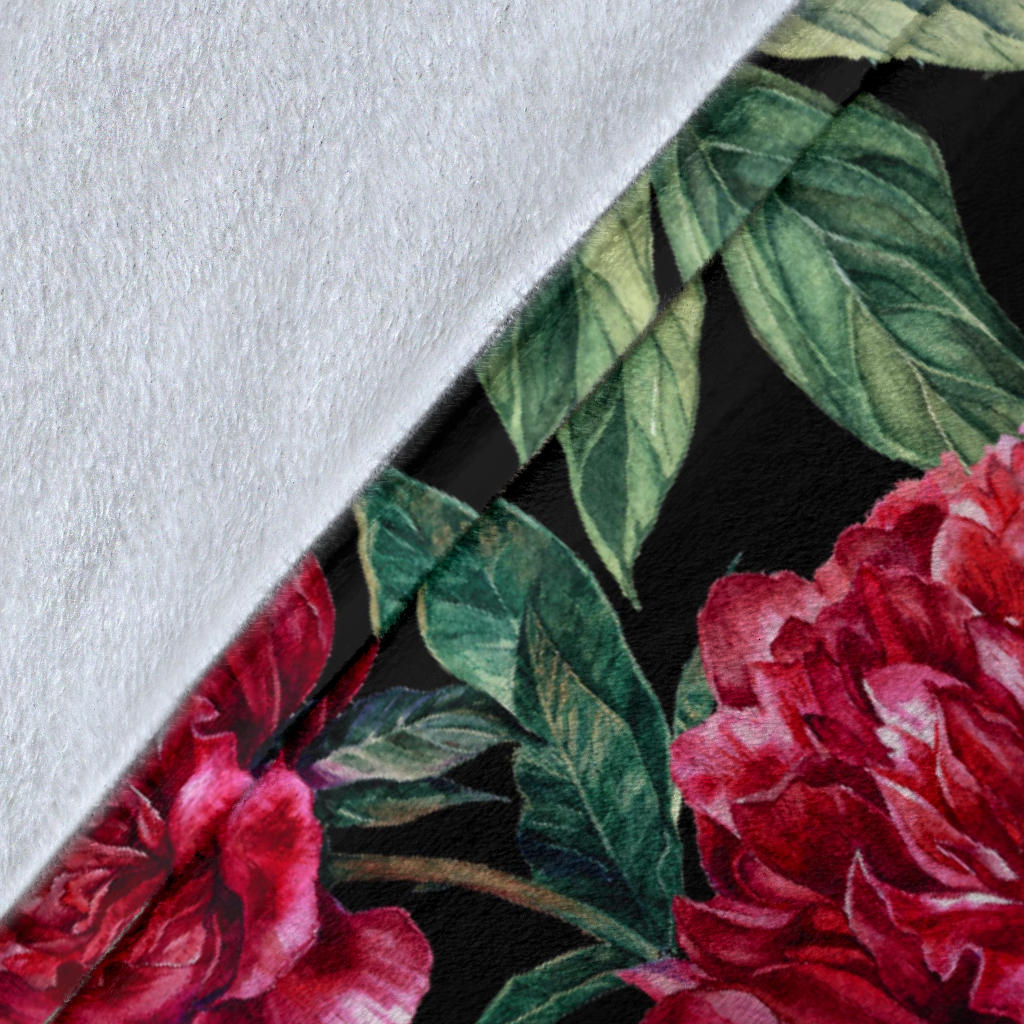 Peony Pattern Print Design PE04 Fleece Blanket