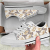 Anemone Pattern Print Design AM05 White Bottom Low Top Shoes