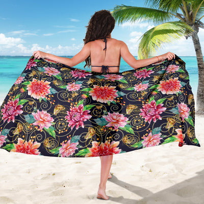 Dahlia Pattern Print Design DH02 Sarong Pareo Wrap