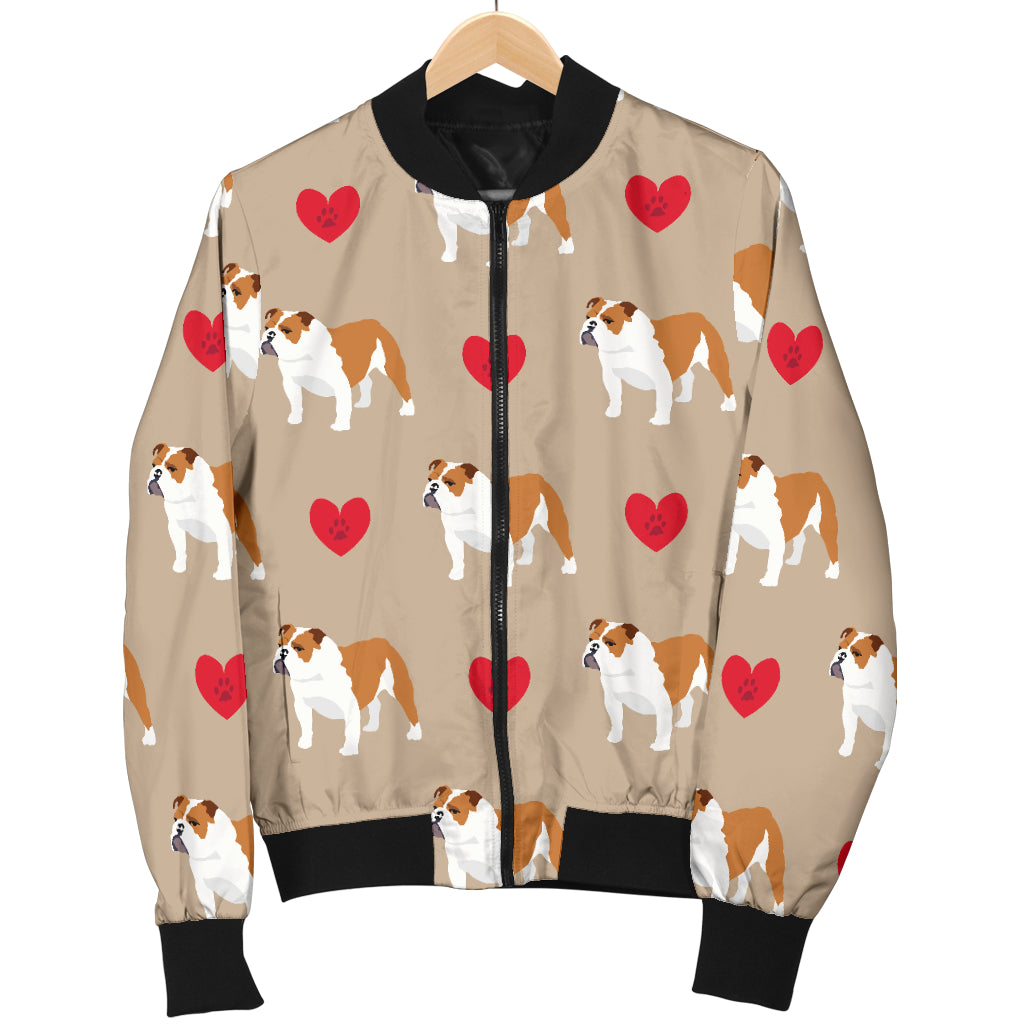 Bulldogs Pattern Print Design 02 Women's Bomber Jacket