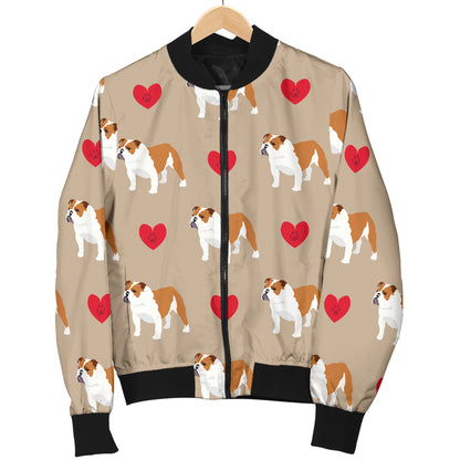 Bulldogs Pattern Print Design 02 Women's Bomber Jacket