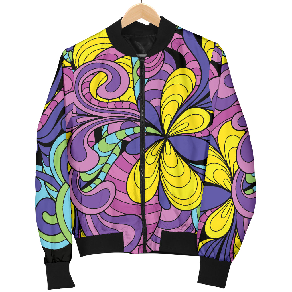 Psychedelic Pattern Print Design A04 Women's Bomber Jacket