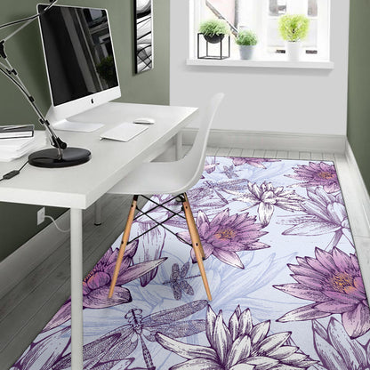 Water Lily Pattern Print Design WL01 Area Rugs