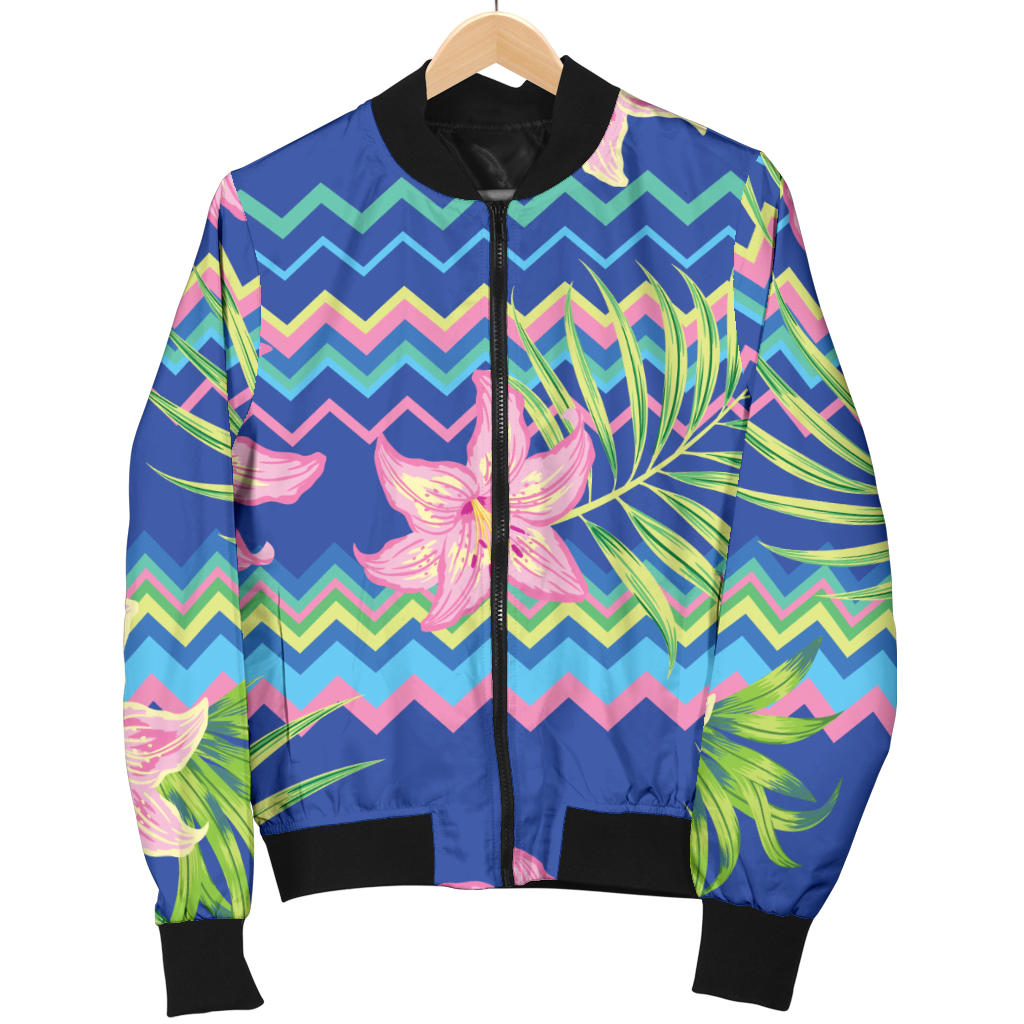 Lily Pattern Print Design LY015 Men Bomber Jacket