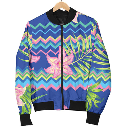 Lily Pattern Print Design LY015 Men Bomber Jacket