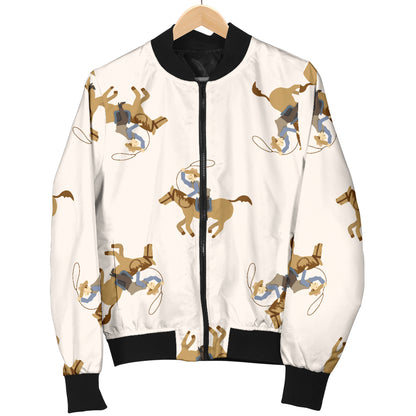 Cowboy Pattern Print Design 01 Women's Bomber Jacket