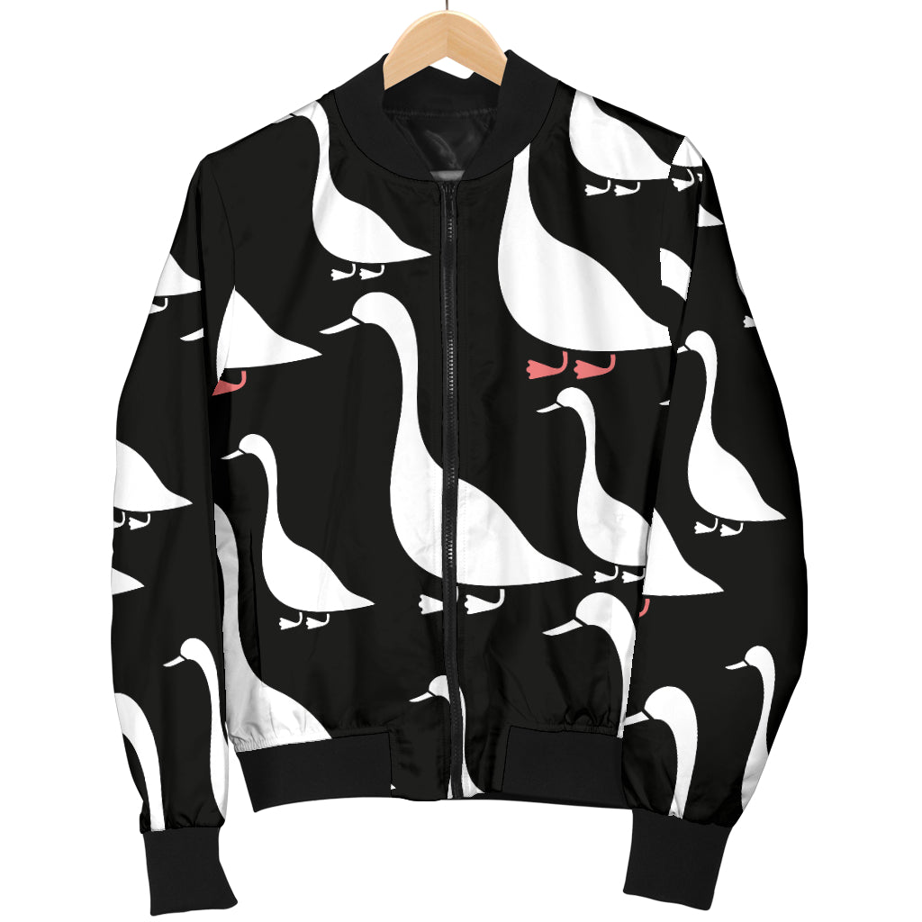 Goose Pattern Print Design 01 Women's Bomber Jacket