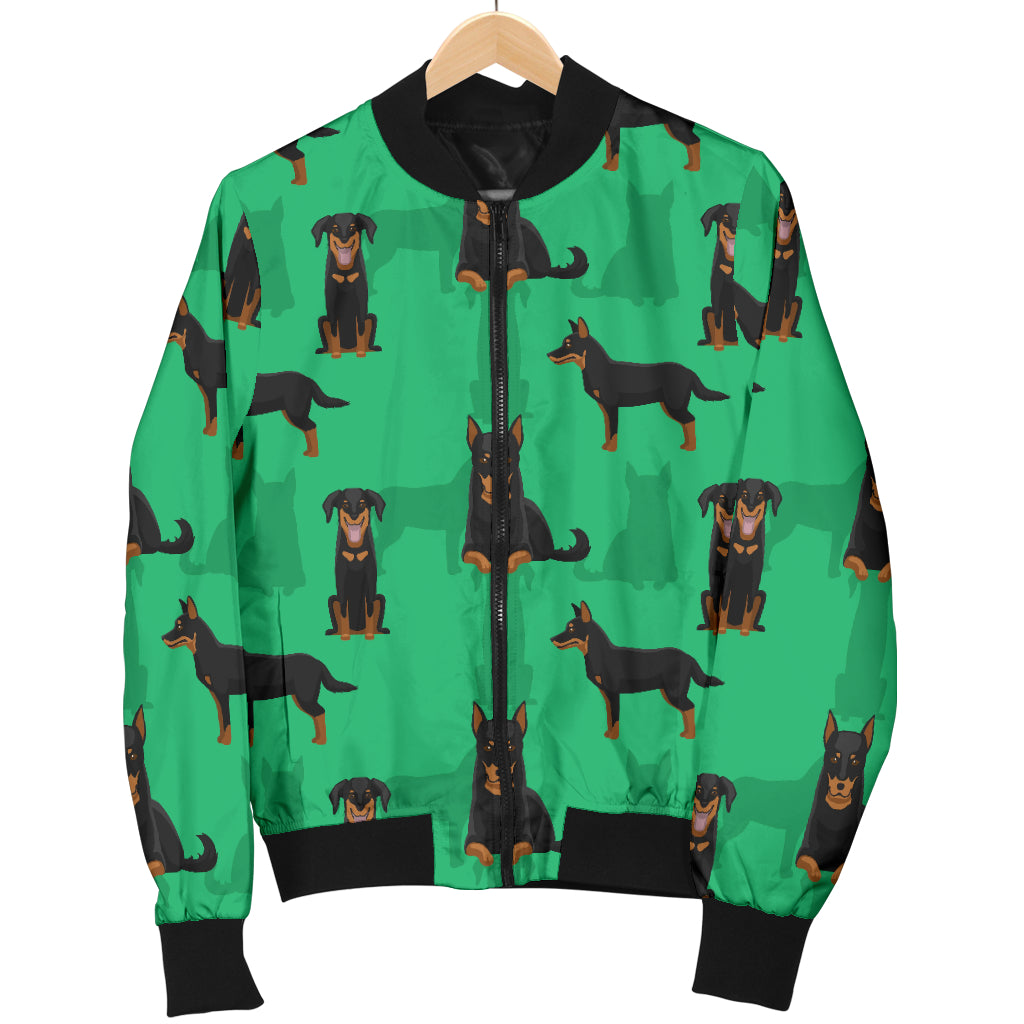 Beauceron Pattern Print Design 01 Women's Bomber Jacket