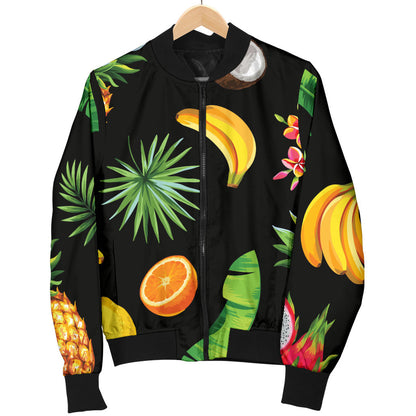 Tropical Fruits Pattern Print Design TF03 Men Bomber Jacket