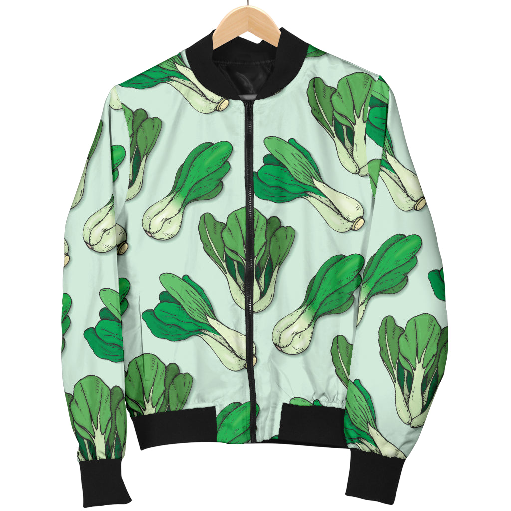 Bok Choy Pattern Print Design 01 Women's Bomber Jacket