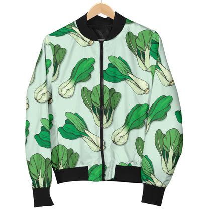 Bok Choy Pattern Print Design 01 Women's Bomber Jacket