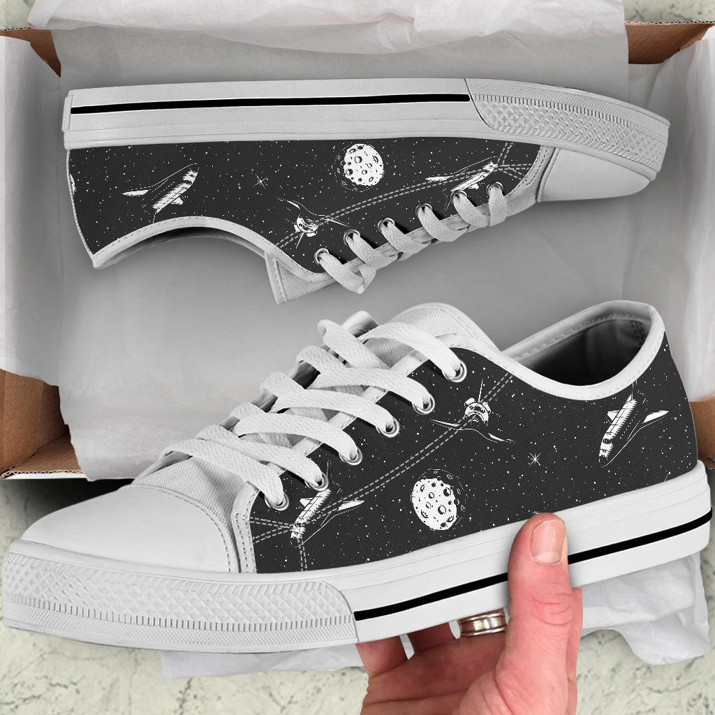 Space Pattern White Bottom Low Top Shoes