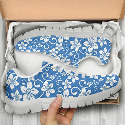 Hibiscus Pattern Print Design HB09 Sneakers White Bottom Shoes