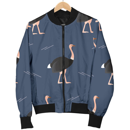 Ostrich Pattern Print Design 04 Women's Bomber Jacket