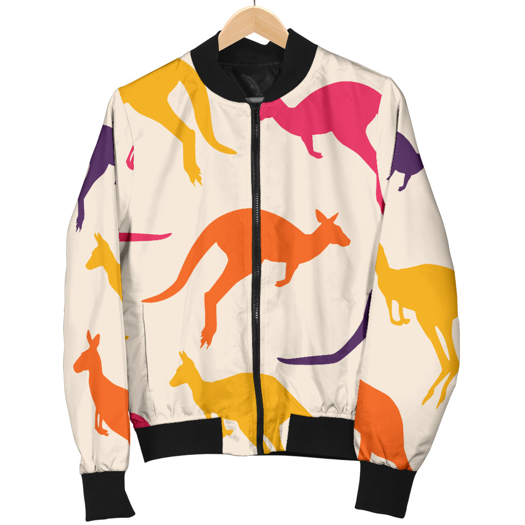 Kangaroos Pattern Print Design 01 Women's Bomber Jacket