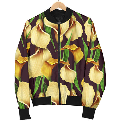 Lily Pattern Print Design LY013 Men Bomber Jacket