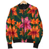 Amaryllis Pattern Print Design AL01 Women Bomber Jacket