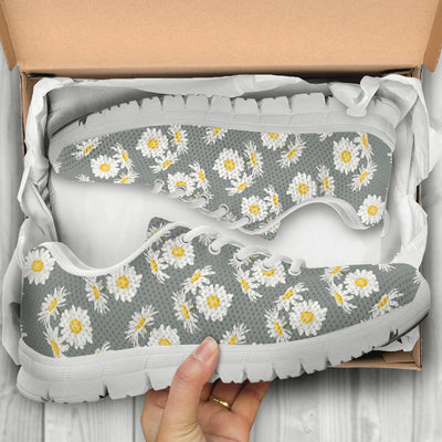 Daisy Pattern Print Design DS09 Sneakers White Bottom Shoes