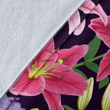 Lily Pattern Print Design LY017 Fleece Blanket