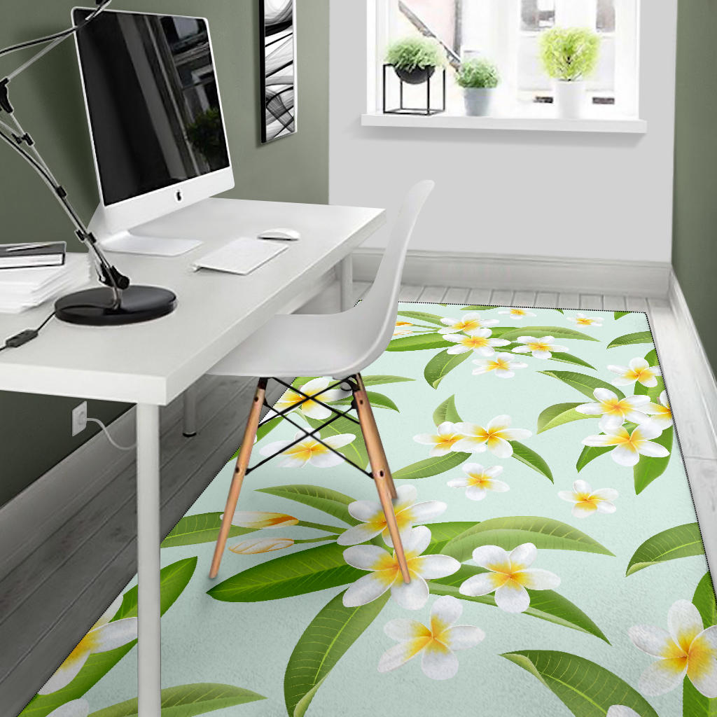 Yellow Plumeria Pattern Print Design PM024 Area Rugs