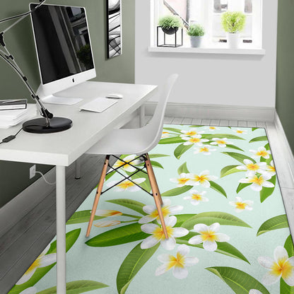 Yellow Plumeria Pattern Print Design PM024 Area Rugs