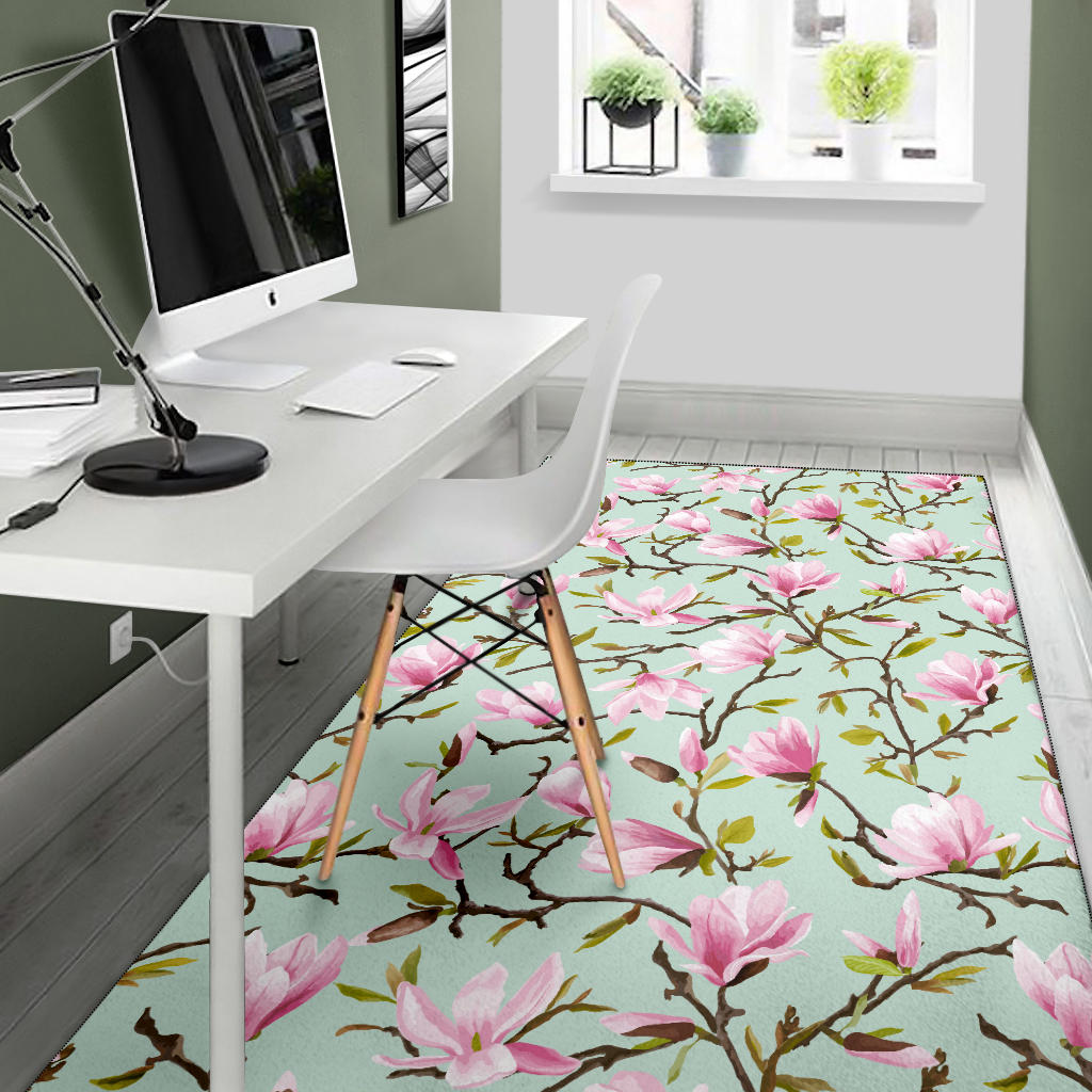 Magnolia Pattern Print Design MAG04 Area Rugs